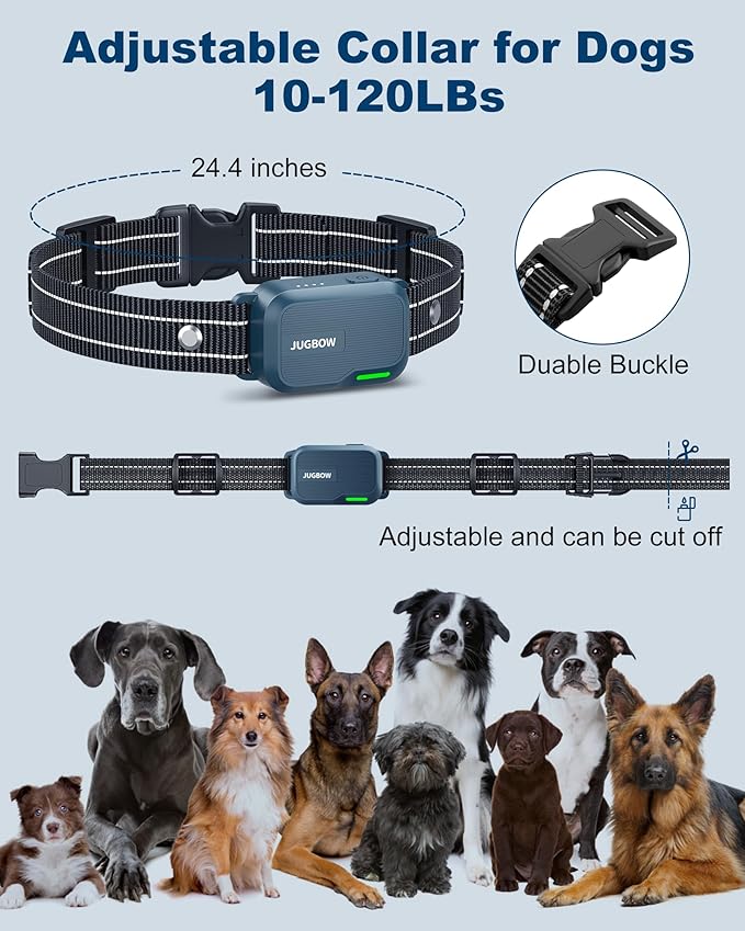 Jugbow Dog Shock Collar - 4200FT Dog Training Collar with Remote IPX7 Waterproof Electric Collar with 4 Training Modes, Security Lock, Rechargeable e-Collar for All Breeds, Sizes Cyan Blue
