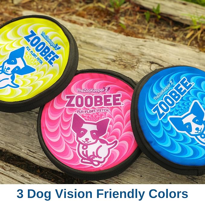 ZooBee Flying Disc Dog Toy – Dog Vision Friendly Colors – Soft & Durable Frisbee for Outdoor Play, Water Fetch & Pool Fun – Safe on Teeth – Floating Dog Toy – Lightweight & Easy to Throw