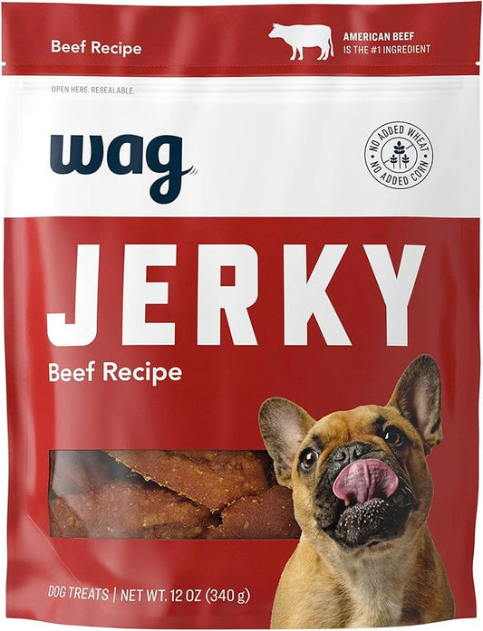 Amazon Brand - Wag Soft & Tender American Jerky Dog Treats – Beef Recipe (12 oz)