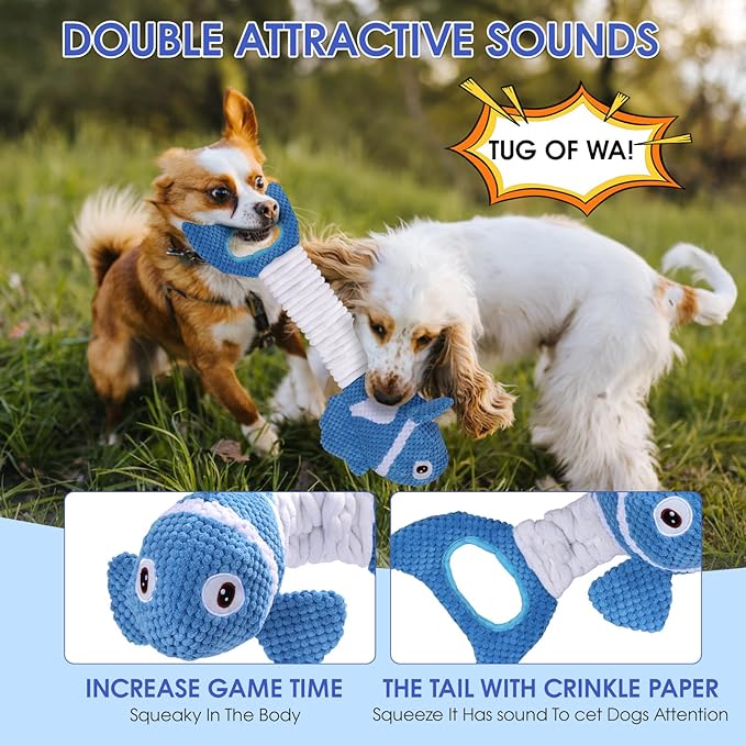Squeaky Dog Toys - Plush Toy, Durable, Stretchy, Keeps Dogs Busy, Interactive Dog Toys Stress Release Game for Boredom Suitable for Small Medium and Large Dogs