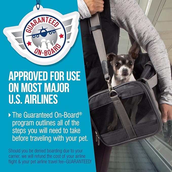 Sherpa Original Deluxe Travel Pet Carrier, Airline Approved & Guaranteed On Board - Charcoal Gray, Medium