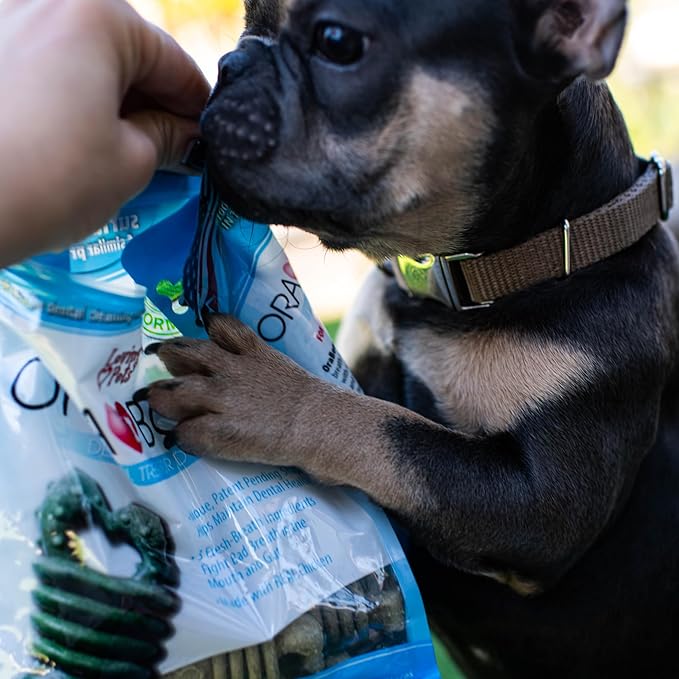 Loving Pets Ora-Bone™ Dental Chews for Dogs – USA Made Dog Dental Sticks with Parsley & Mint – Patented Shape to Reduce Plaque, Tartar, Massage Gums & Freshen Breath (Small Dogs 14 oz.)