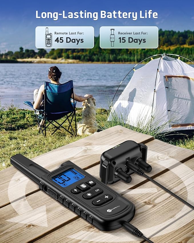 Dog Training Collar with Remote, 4200Ft Remote Electronic Dog Shock Collar with Beep, Vibration, Shock, Light and No Shock Mode, Electric Shock Collar for Small Medium Large Dogs(Black)