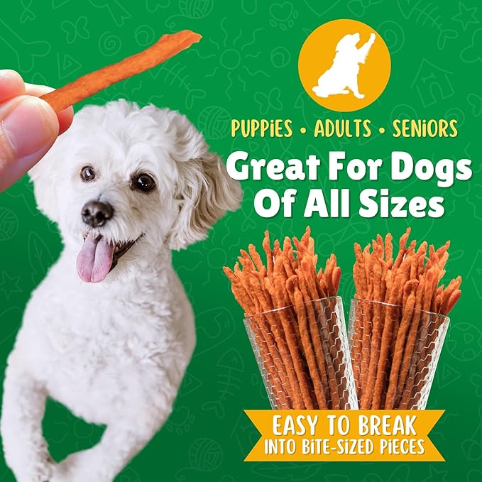 Lucky Premium Treats Sweet Potato Straws Sweet Potato Dog Treats 13oz. - All Natural Chewy Veggie Dog Treats for Small & Medium Dogs - Training Reward Made in USA