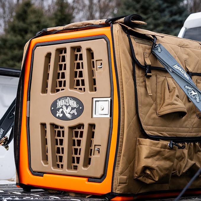 Lucky Dog Kennel, Durable Crash Tested Portable Dog Crates, Large, Uplander (Orange)