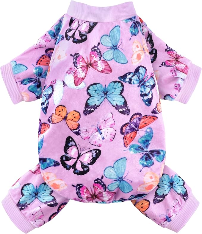 Dog Pajamas Soft Lightweight Dog Onesies Outfit Clothes for Small Medium Large Puppy Pjs for Pet Boys Girls Dogs Cats (S (Back: 10",Chest: 14", Neck: 9.5"), Butterfly)
