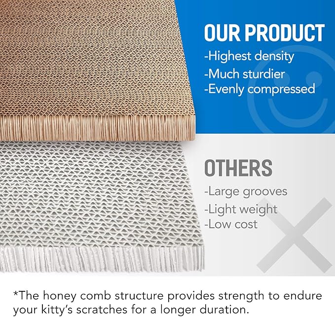 Cat Scratcher Cardboard Lounge Bed with Bell Ball Toy