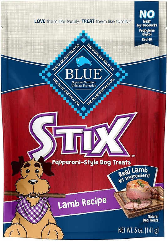 Blue Buffalo Stix Natural Soft Moist Dog Treats Lamb Recipe Bag