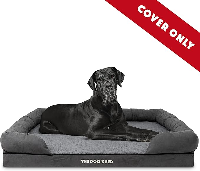 The Dog's Bed Replacement Outer Cover ONLY (Outer Cover ONLY - NO Bed, NO Waterproof Inner) for The Dog's Bed, Washable Plush Fabric, XXL (Grey Plush)