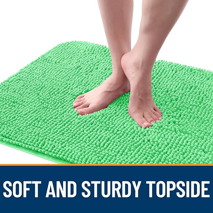 OLANLY Dog Door Mat for Muddy Paws 30x20, Absorbs Moisture and Dirt, Absorbent Non-Slip Washable Doormat, Quick Dry Chenille Mud Mat for Dogs, Entry Indoor Entryway Carpet for Inside Floor, Mint Green