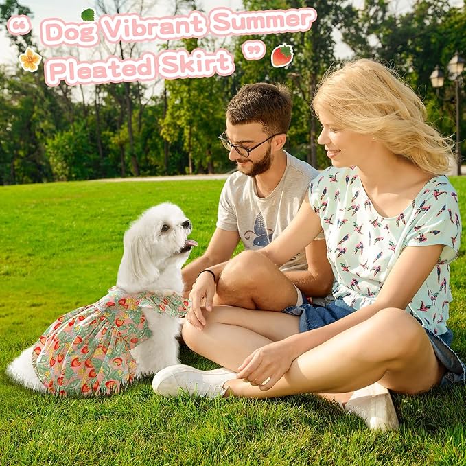 TONY HOBY Dog Dress, Dog Sundress with Straps, Pet Princess Dresses Clothes for Small Medium Dogs (Pink, M)