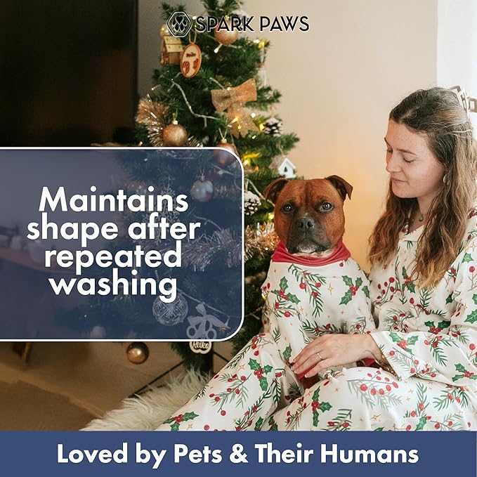Spark Paws Dog Christmas Pajama, Dog Recovery Suit Male, Onesie, Ultra-Soft and 4-Way Stretch, for Small Medium and Large Breeds - Mistletoe - 4XL