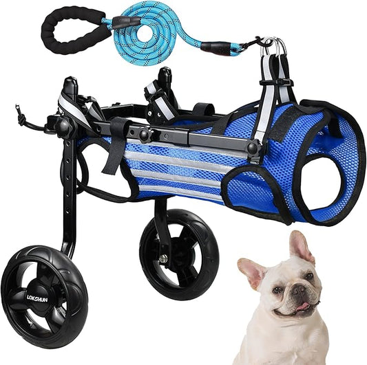 2024 Upgraded Dog Wheelchair for Back Legs Small Wheelchair for Dogs with Disabled Hind Legs Walking Adjustable Dog Carts with Heavy Duty Wheels