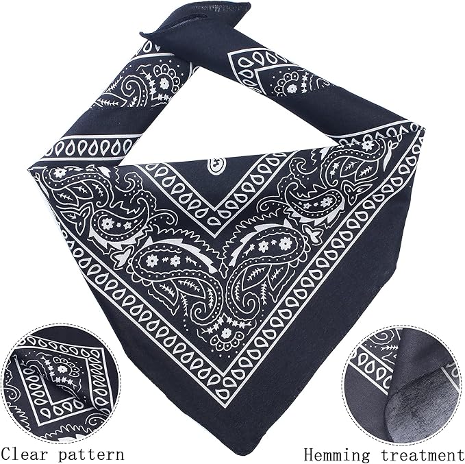 Yewong Pet Cowboy Costume Accessories - Dog Cat Pet Size Cowboy Hat and Bandana Scarf West Accessories for Puppy Kitten Party Festival and Daily Wearing Set of (Black Hat+Black Bandana)