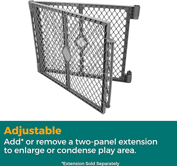 MyPet North States Petyard Plus: 3 Ft. Wide Folding Dog Playpen Indoor or Outdoor. 4-Panel Freestanding Play Pen Dog Gate Made in USA. 26" Tall, Fieldstone