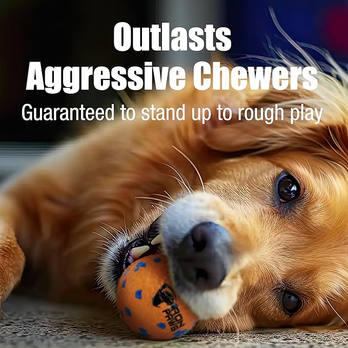 Indestructible Dog Ball, Blue - Tough Dog Toy for Aggressive Chewers, Great for Indoor and Outdoor Play, Soft Dog Toy for Fetch