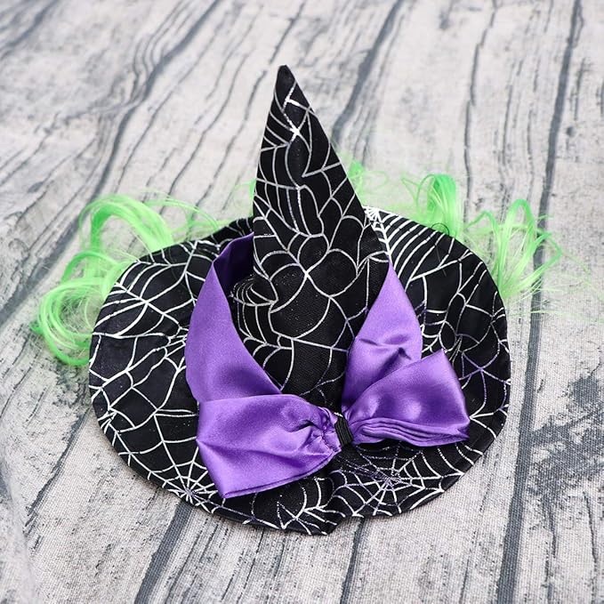 Halloween Cat Hat Costumes Dog Decoration Cloth Witch Mini Hat Pet Cosplay Costumes with Adjustable Rope Suitable for All Pet