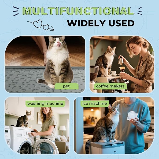 Silicone Cat Litter Mat for Litter Box - 34" X 22"Waterproof Urine - Proof Mat, Non - Slip Trapping Pad to Keep Floor Clean, Easy to Clean Cat Floor Mat（Deep Gray