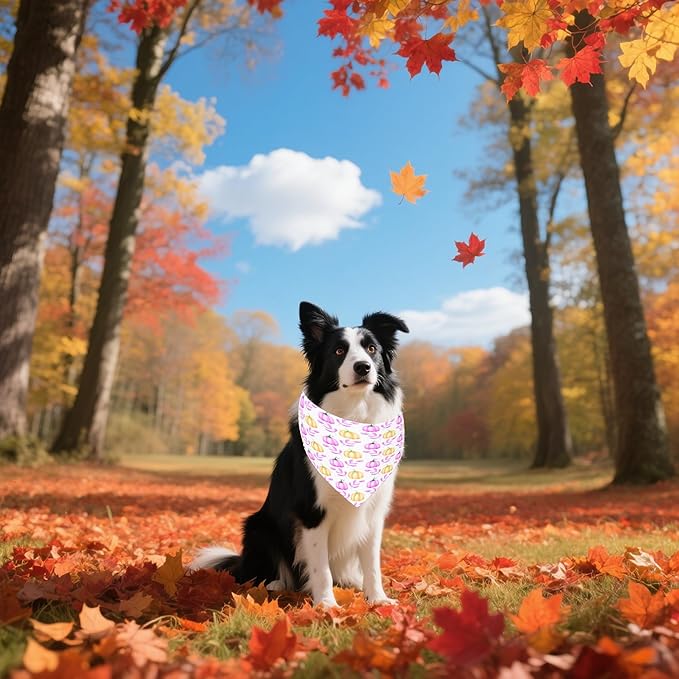 7 Pack Fall Dog Bandanas for Large Dogs Breed 33 Inch XL Autumn Dog Bandana Adjustable Sewing Hemming Scarves Grooming L