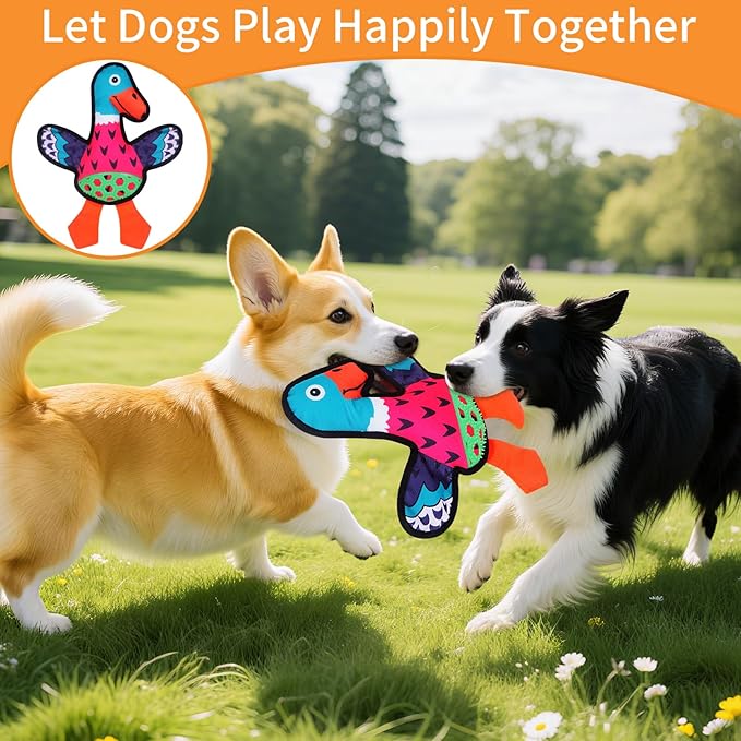 Squeaky Dog Toys, Crinkle Dog Toy,Colorful Absurd Duck Dog Toys,Interactive Dog Toy,Fun for Indoor Puppies,Chewing and Play(Pink)