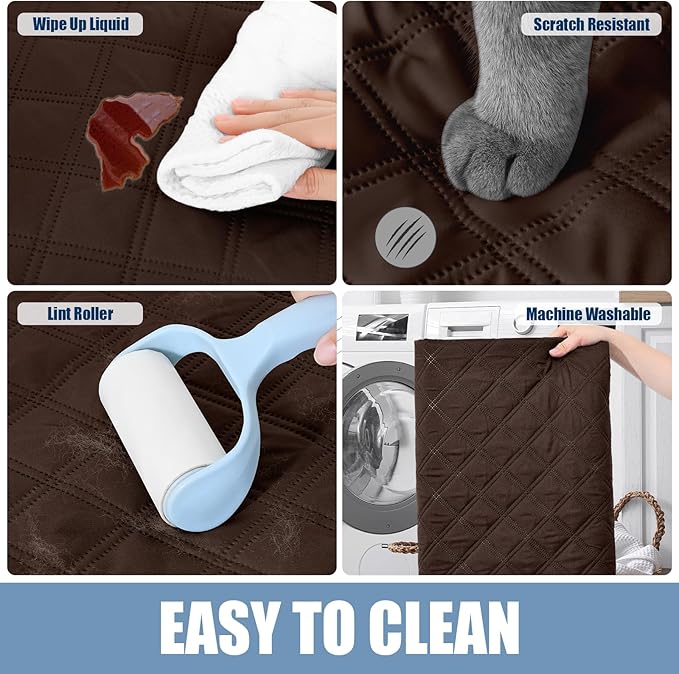 Smiry Waterproof Dog Blanket, Reversible Dog Bed Cover Pet Blanket, Soft Pet Couch Covers for Sofa Washable, Bed Couch Sofa Furniture Protector for Puppy Cat Kids (52"x82", Chocolate/Beige)