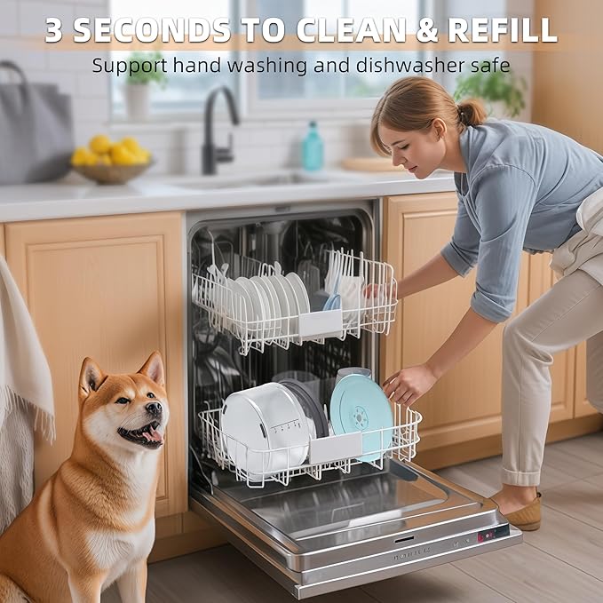 Decflow 1.2Gallon Dog Water Bowl No Spill, 4.5L Large Capacity Spill Proof Dog Bowls with Transparent Floating Disk, No Splash Slow Drinking Water Bowls for Sloppy Messy Drinkers (Gray)