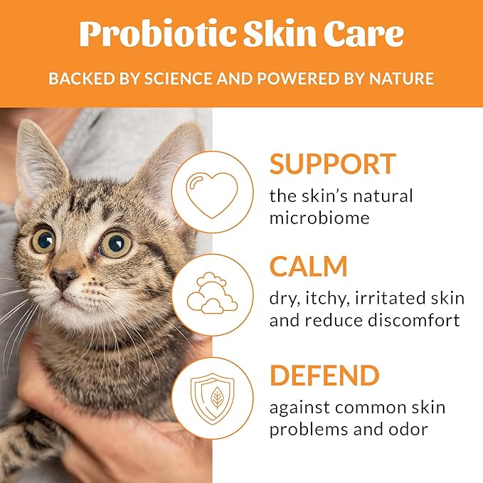 Skout's Honor Probiotic Cat Shampoo & Conditioner with Avocado Oil & Omega-3s, 97% Natural, Paraben & Sulfate-Free, Cruelty-Free, Defend Against Itch, Dryness, Irritation. 16oz, Honeysuckle