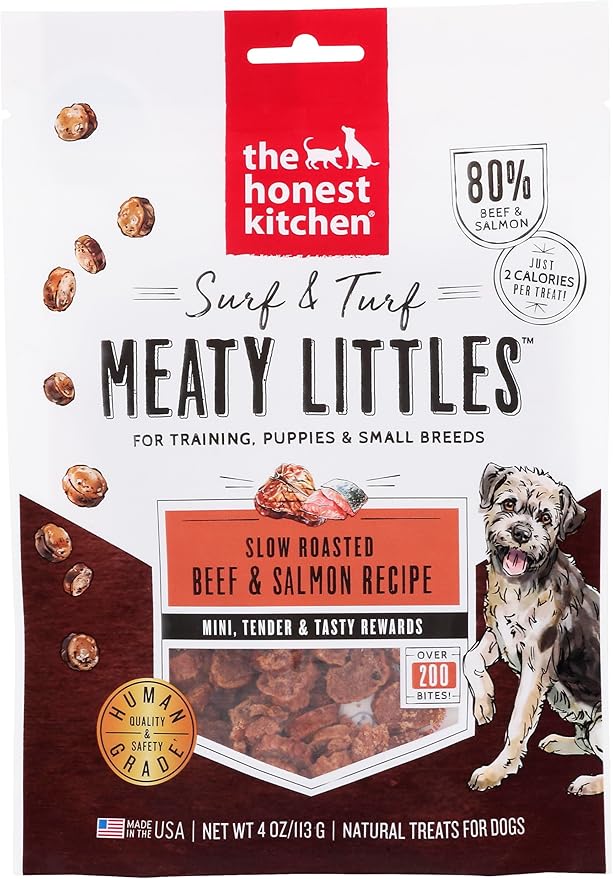 The Honest Kitchen Surf & Turf Meaty Littles: Beef & Salmon Recipe, 4 oz Bag