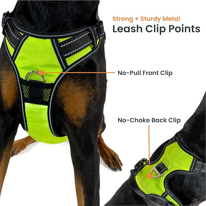 4Knines No Pull Dog Harness for XL Dogs – Adjustable Reflective Harness with Front & Back Leash Clips – Padded for Comfort – Durable, Easy Control for Walks & Training (Camo)