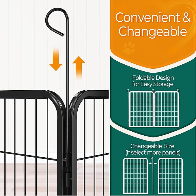 Yaheetech Dog Playpen Outdoor, 40 inch 4 Panels Dog Pen Indoor Heavy Duty Puppy Exercise Pen Metal Pet Fence for RV Camping/Yard/Garden