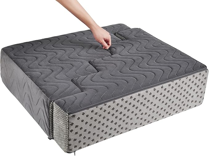 Dog Stairs for Bed, Dog Steps for High Bed, Pet Steps for Small Dogs and Cats, Non-Slip Balanced Pet Ramp Indoor (Grey, 22.5" H x 16" W x 30" L, 5)