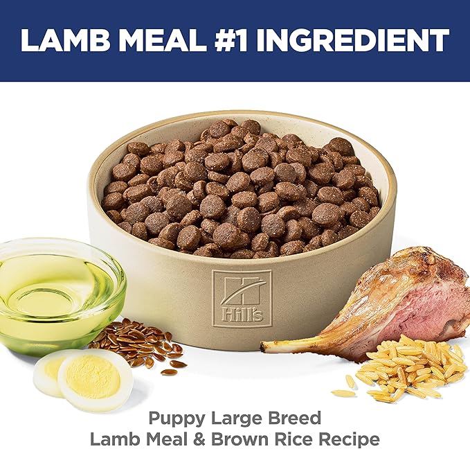 Hill's Science Diet Large Breed Puppy Food, DHA to Support Healthy Development, Lamb & Brown Rice Dry Dog Food, 30 lb. Bag