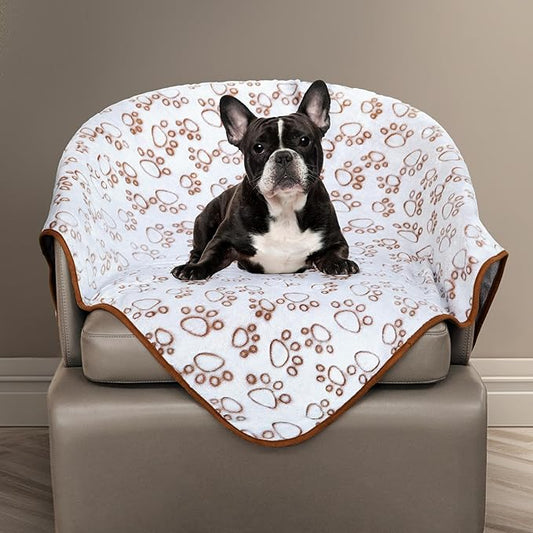 Stuffed Brown Soft Dog Blanket for French Bulldog Gifts, 32x40 inches, Premium Brown Flannel Fleece Blanket, Newborn Puppy Kitten Boy Essentials
