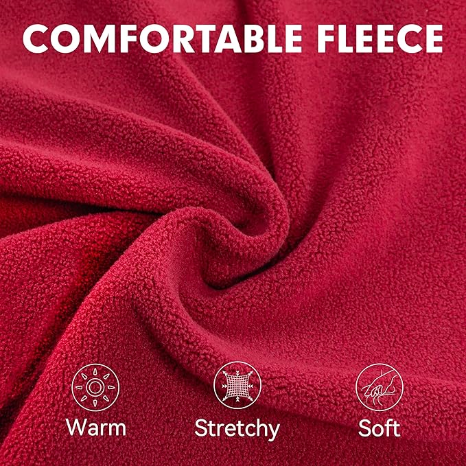 cyeollo 3XL Fleece Dog Sweater, Pullover Sweatshirt Stretchy Fleece Vest Warm Winter Fall Clothes for Large Dogs Boy Girl Turtleneck Pet Apparel, Red XXXL