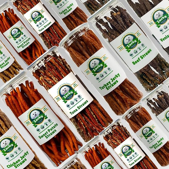 Tuna Jerky Straws Dog Treats – Single Ingredient, All-Natural Dehydrated Fish Jerky Treats – High Protein, Low Fat, Grain Free, High in Omega-3 – Made in USA – 13oz Bag