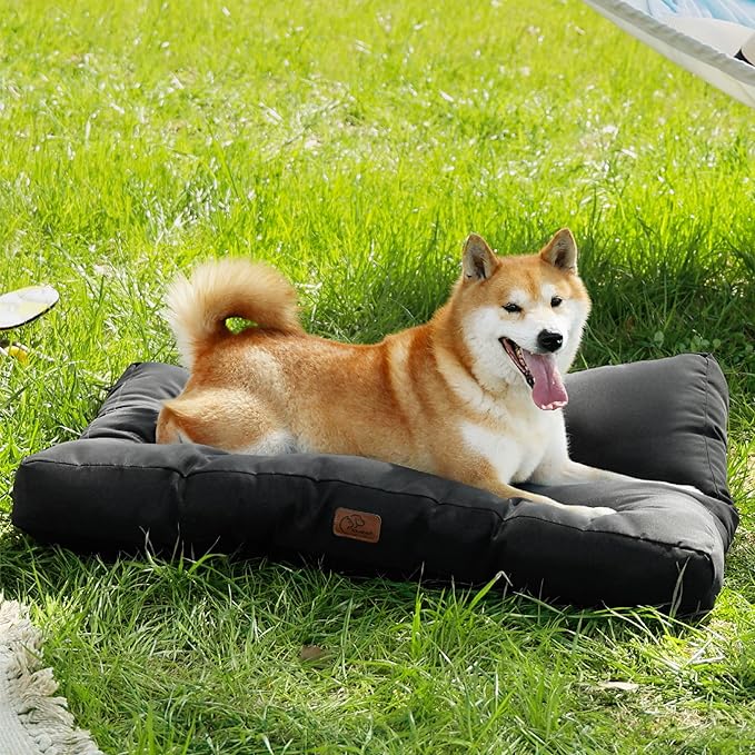 Bedsure Dog Bed Medium Size Dogs - Washable Pet Bed Mattress with Oxford Fabric, Water Resistant Flat Pet Pillow Cushion for Medium Dog Crate, 30x20x4, Black