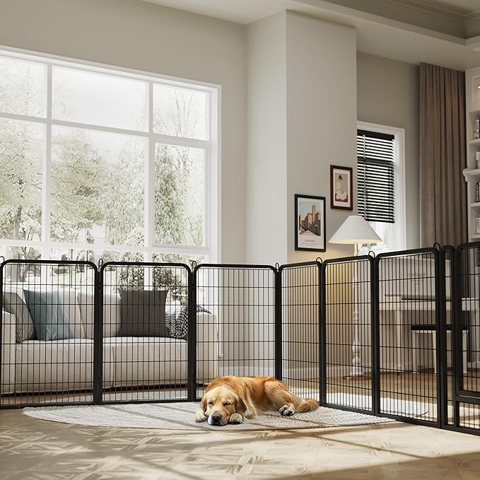 Yaheetech Dog Playpen Outdoor, 40 inch 4 Panels Dog Pen Indoor Heavy Duty Puppy Exercise Pen Metal Pet Fence for RV Camping/Yard/Garden