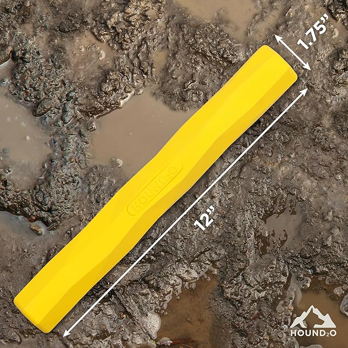 Playology Hound2O Dog Toys | Fetch Stick Toy for Dogs, Yellow | Durable Rubber Outdoor Toy - Easy to Clean and Made from Non Toxic Materials