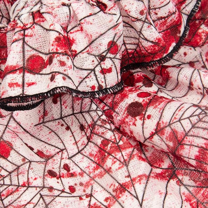 Fitwarm Halloween Spiderweb Dog Dress, Funny Dog Halloween Costumes, Doggy Clothes for Small Dogs Girl, Pet Apparel, Red, White, Black, XS