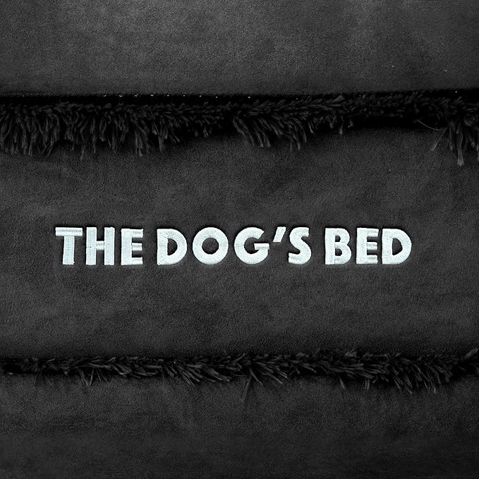The Dog's Bed Replacement Outer Cover ONLY (Outer Cover ONLY - NO Bed, NO Waterproof Inner) for The Dog's Bed, Washable Plush Fabric, Medium (Black Plush)