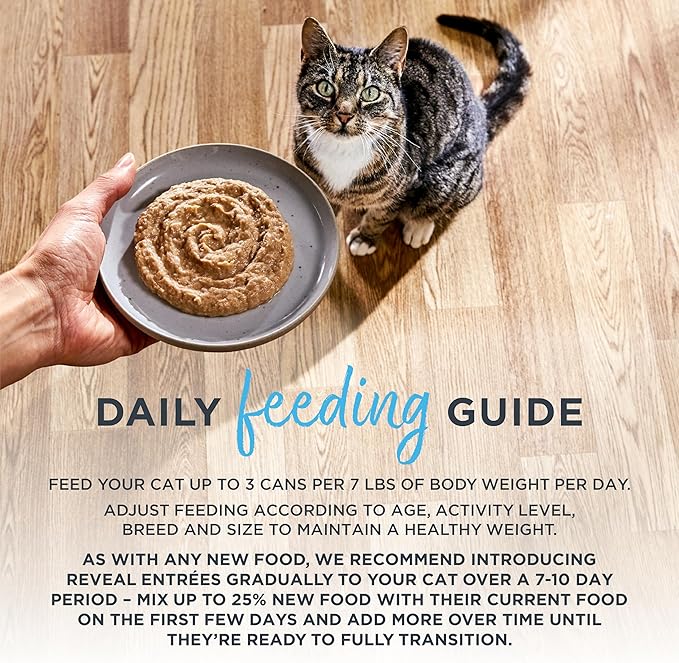 Reveal Entrées Natural Wet Cat Food Paté, Grain-Free with Added Vitamins & Minerals, Carrageenan-Free Protein, Chicken Breast Paté Recipe (24 x 2.47 oz Cans)