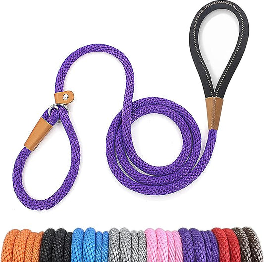 lynxking Slip Lead Dog Leash, 6 FT x 1/2" Heavy Duty Dog Loop Leashes, Comfortable Strong Rope Slip Leash for Dogs
