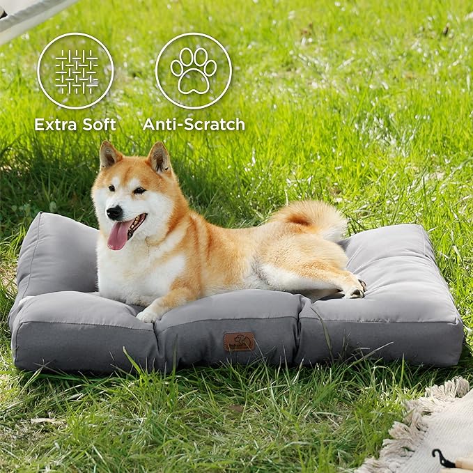 Bedsure Dog Bed Medium Size Dogs - Washable Pet Bed Mattress with Oxford Fabric, Water Resistant Flat Pet Pillow Cushion for Medium Dog Crate, 30x20x4, Grey