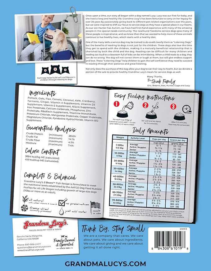 Grandma Lucy's 3 Bears Fish Dog Food - 8lb