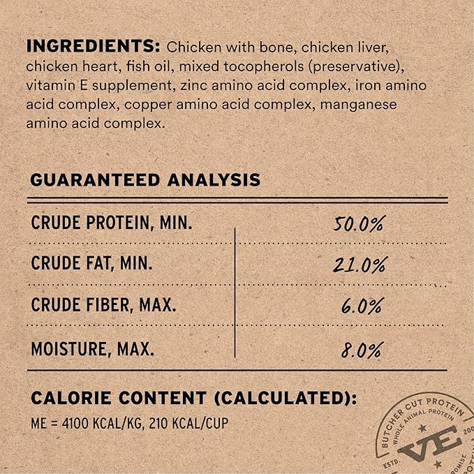 Vital Essentials Freeze-Dried Raw Chicken Meal or Mixer Dog Food Crunchy Nibs, 14 oz