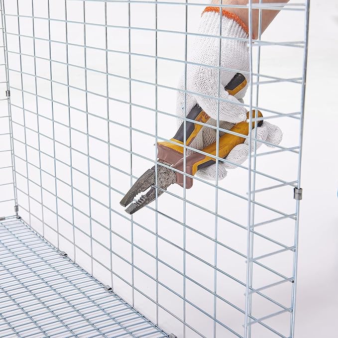 Metal Small Animal Feeder with Lid, Heavy Duty, Large Capacity Food Dispenser, Great for Rabbits, Guinea Pigs, Chinchillas and Other Small Animals. (4.6 inch, Green)