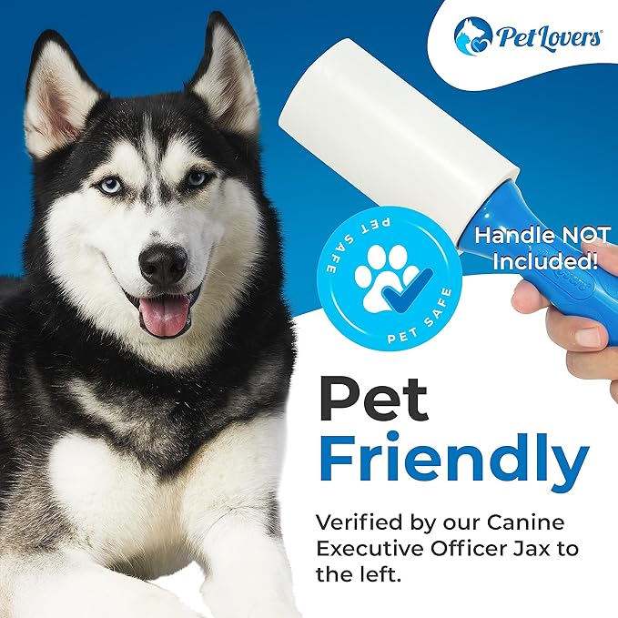 PetLovers Extra Sticky Lint Roller 6 Pack of Refills Only - No Handle Included - 90 Sheets Per Refill 540 Sheets Total