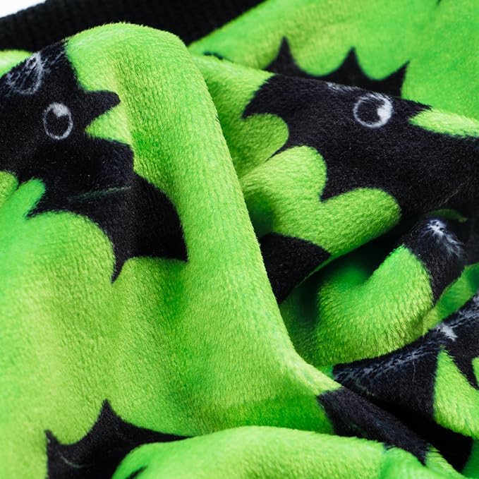 Fitwarm Halloween Bat Dog Pajamas, Funny Costumes for Small Dogs Boy Girl, Pet Outfit, Lime Green, Black, Large