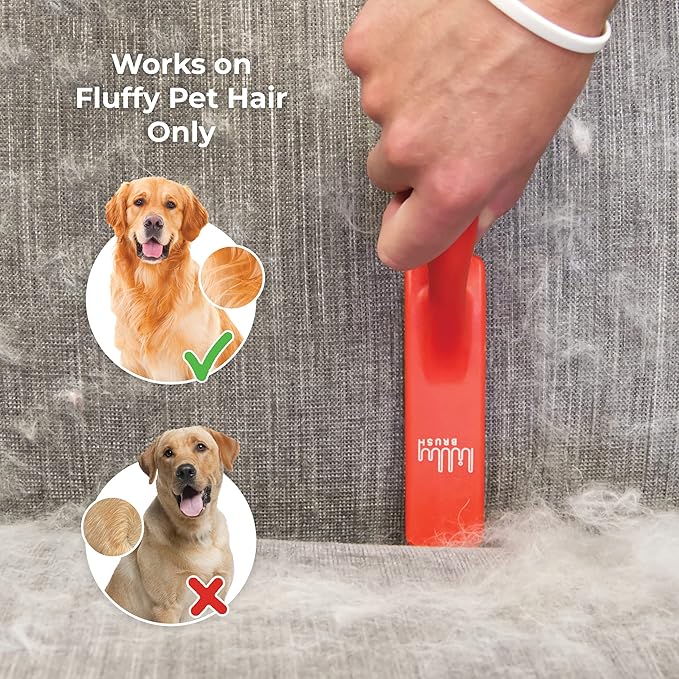 Lilly Brush Fluffy Pets Forever Furless Hair Remover | Gentle Bristled Brush for Home, Lint Brush, Furniture, Fabric & Rug Cleaner