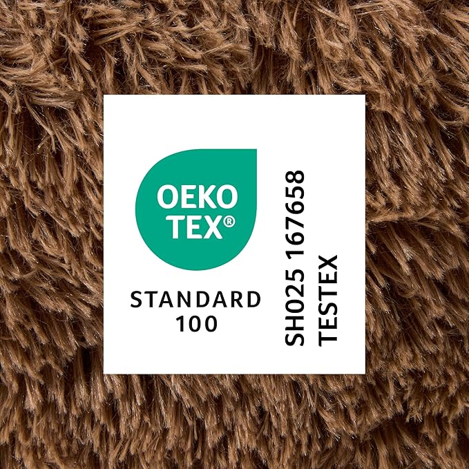 TOWN & COUNTRY LUXE CuddleTown Fuzzy Solid Donut Pet Bed, Soft, Cozy & Calming, Non-Slip Bottom, 100% Machine Washable, Brown, Small 24"x24"x7" Round